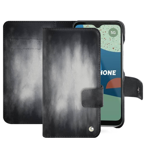 Caixas e capas de couro de qualidade para Fairphone 4Gris Patine
