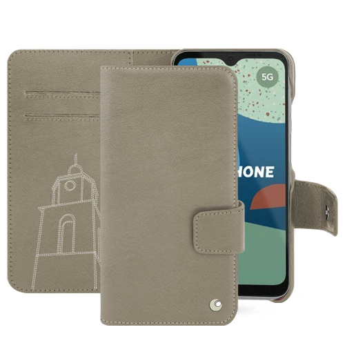 Coques et housses en cuir de qualité pour Fairphone 4Darboun sabla ( Pantone #BCB1A1 )