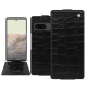 Lederschutzhülle Google Pixel 7 - Crocodile nero ( Noir / Black) 