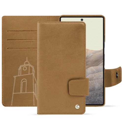 Housse premium en cuir pour Google Pixel 7Castan esparciate ( Pantone #824F2A )