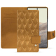 Google Pixel 7 leather case - Or Maïa - Couture ( Pantone 871C ) 