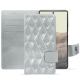 Housse cuir Google Pixel 7 - Platinium - Couture ( Pantone 877C ) 