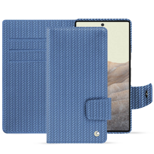 Premium-Lederhülle für Google Pixel 7Abaca ishia ( Pantone #395775 ) 