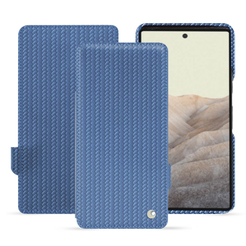 Custodia in pelle premium per Google Pixel 7Abaca ishia ( Pantone #395775 ) 