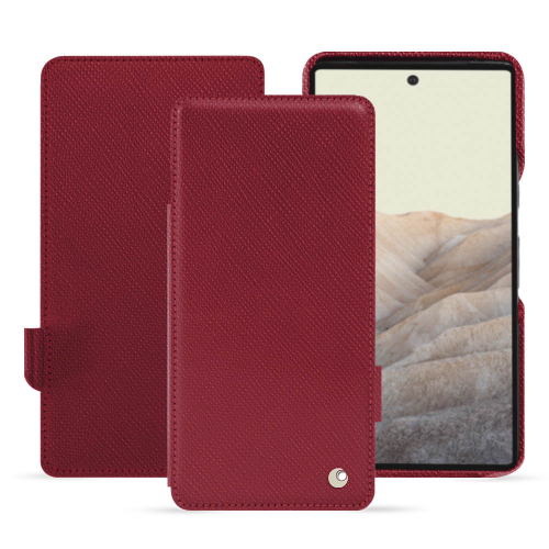 Funda de cuero premium para el Google Pixel 7 ProRouge passion ( Pantone #a6192e ) 