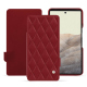 Housse cuir Google Pixel 7 - Rouge - Couture ( Nappa - Pantone #d50032 ) 