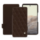 Google Pixel 7 leather case - Châtaigne - Couture ( Pantone #1b1107 ) 