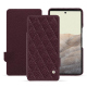 Housse cuir Google Pixel 7 - Lie de vin - Couture ( Pantone #412234 ) 