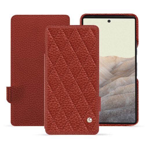Funda de cuero premium para el Google Pixel 7 ProPapaye - Couture ( Pantone #b54317 ) 