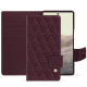 Housse cuir Google Pixel 7 Pro - Lie de vin - Couture ( Pantone #412234 ) 