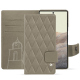 Housse cuir Google Pixel 7 Pro - Darboun sabla - Couture ( Pantone #BCB1A1 )