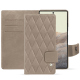 Google Pixel 7 Pro leather case - Taupe vintage - Couture ( Pantone #591d16 ) 