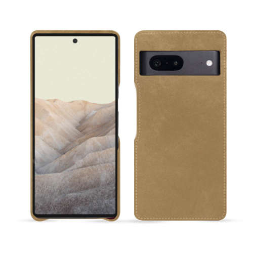 Premium leather back cover for Google Pixel 7Sable vintage ( Pantone #9b7340 ) 