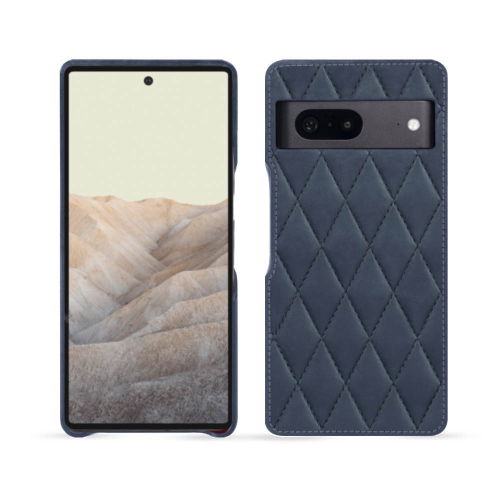 Coque arrière premium en cuir pour Google Pixel 7Jean vintage - Couture ( Pantone #2f414f  ) 