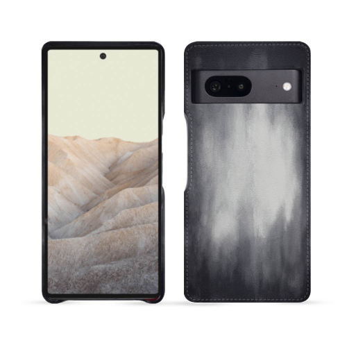 Coque arrière premium en cuir pour Google Pixel 7Gris Patine