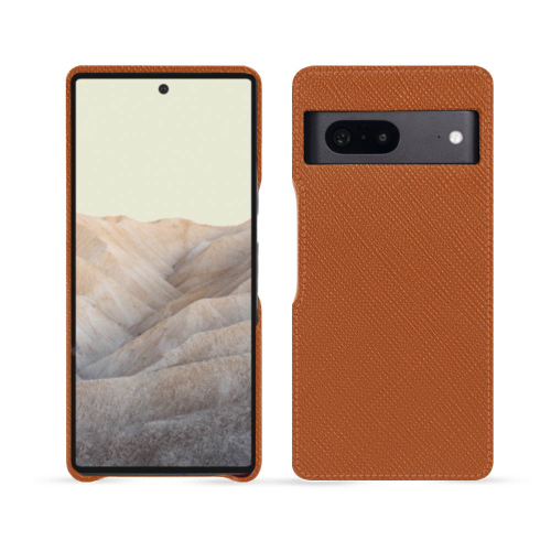 Premium-Rückschale aus Leder für Google Pixel 7Orange vibrant ( Pantone #e36b39 ) 