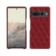 Google Pixel 7 Pro leather cover - Rouge - Couture ( Nappa - Pantone #d50032 ) 