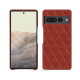 Coque cuir Google Pixel 7 Pro - Papaye - Couture ( Pantone #b54317 ) 