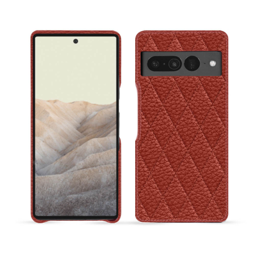 Coque en cuir haut de gamme pour Google Pixel 7 ProPapaye - Couture ( Pantone #b54317 ) 