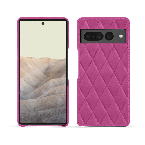 Coque en cuir haut de gamme pour Google Pixel 7 ProRose BB - Couture ( Pantone #DB599F )