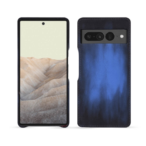 Caixa de couro de alta qualidade para Google Pixel 7 ProBleu Patine