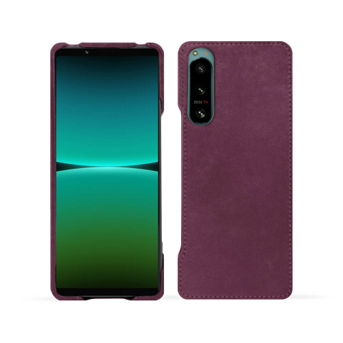 Stylish leather back cover for Sony Xperia IVPrune vintage ( Pantone #612434 ) 