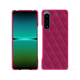 Capa em pele Sony Xperia 5 IV - Rose fluo - Couture ( Pantone #ff16b4 ) 