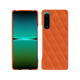 Sony Xperia 5 IV leather cover - Orange fluo - Couture ( Pantone #ff5406 ) 