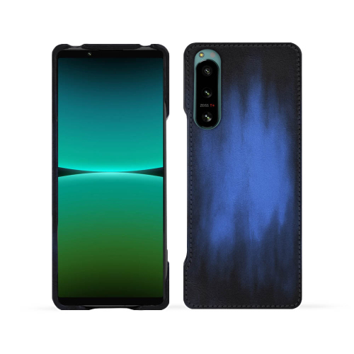 Elegante funda trasera de cuero para Sony Xperia IVBleu Patine