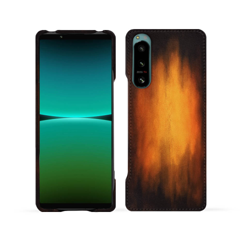 Elegante funda trasera de cuero para Sony Xperia IVFauve Patine