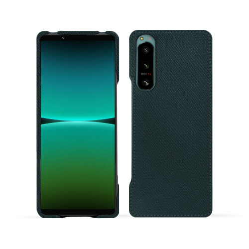 Elegante cover posteriore in pelle per Sony Xperia IVVert séduisant ( Pantone #1d3c34 ) 