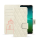 Sony Xperia 5 IV leather case - Blanc escumo - Couture ( Pantone #D6D6D1 )