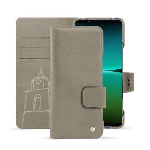 用于索尼Xperia 5 IV的高级皮套Darboun sabla ( Pantone #BCB1A1 )