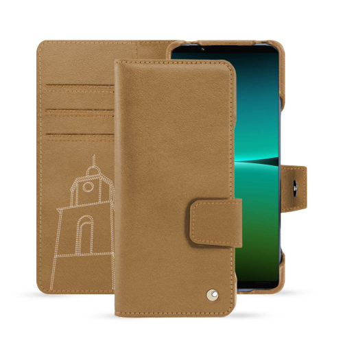 Custodia in pelle premium per Sony Xperia 5 IVCastan esparciate ( Pantone #824F2A )
