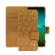 Housse cuir Sony Xperia 5 IV - Or Maïa - Couture ( Pantone 871C ) 