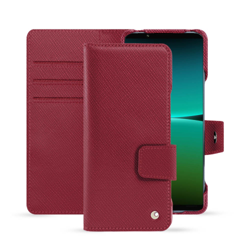 Custodia in pelle premium per Sony Xperia 5 IVRouge passion ( Pantone #a6192e ) 