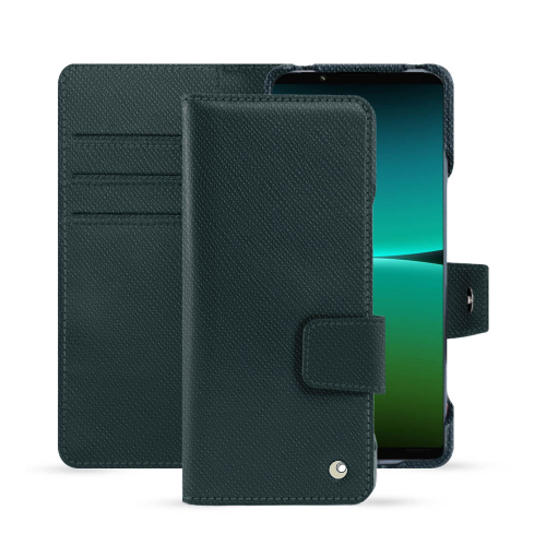 Coque premium en cuir pour Sony Xperia 5 IVVert séduisant ( Pantone #1d3c34 ) 