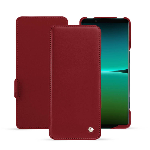 Lussuosa custodia in pelle per Sony Xperia 5 IVRouge ( Nappa - Pantone #d50032 ) 