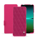 Lederschutzhülle Sony Xperia 5 IV - Rose fluo - Couture ( Pantone #ff16b4 ) 