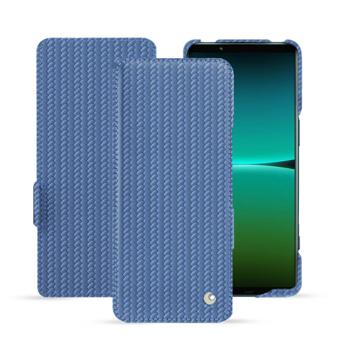 Estojo de couro luxuoso para Sony Xperia 5 IVAbaca ishia ( Pantone #395775 ) 