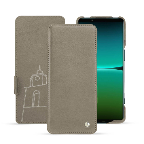 Lussuosa custodia in pelle per Sony Xperia 5 IVDarboun sabla ( Pantone #BCB1A1 )