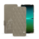 Capa em pele Sony Xperia 5 IV - Darboun sabla - Couture ( Pantone #BCB1A1 )