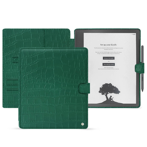 Amazon Kindle Scribe merece la mejor protecciónCrocodile pino ( Pantone #173F35 ) 