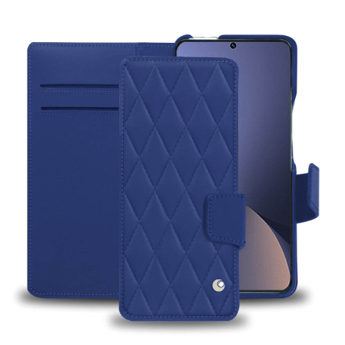 Eine schicke und praktische Lederhülle für das Xiaomi 12 ProBleu océan - Couture ( Nappa - Pantone #15458a) 