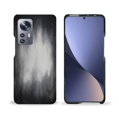 Une coque arrière en cuir pour Xiaomi 12 ProGris Patine