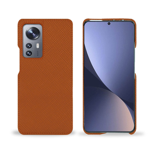 Una cubierta trasera de cuero para el Xiaomi 12 ProOrange vibrant ( Pantone #e36b39 ) 