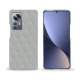 Capa em pele Xiaomi 12 Pro - Gris - Couture ( Nappa - Pantone #c1c6c8 ) 