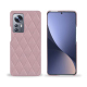 Coque cuir Xiaomi 12 Pro - Rose - Couture ( Nappa - Pantone #efbae1 ) 