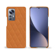 Custodia in pelle Xiaomi 12 Pro - Orange - Couture ( Nappa - Pantone #ff9351 ) 