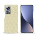 Xiaomi 12 Pro leather cover - Ivoire - Couture ( Pantone #d6d6c6 ) 